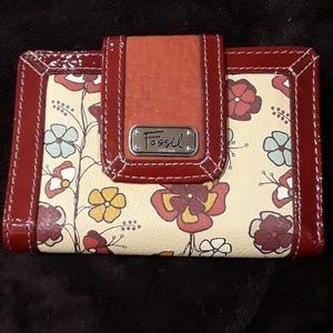 Red floral wallet
